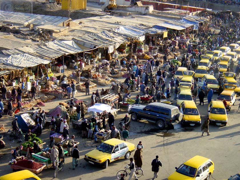 High View of Shopping Area